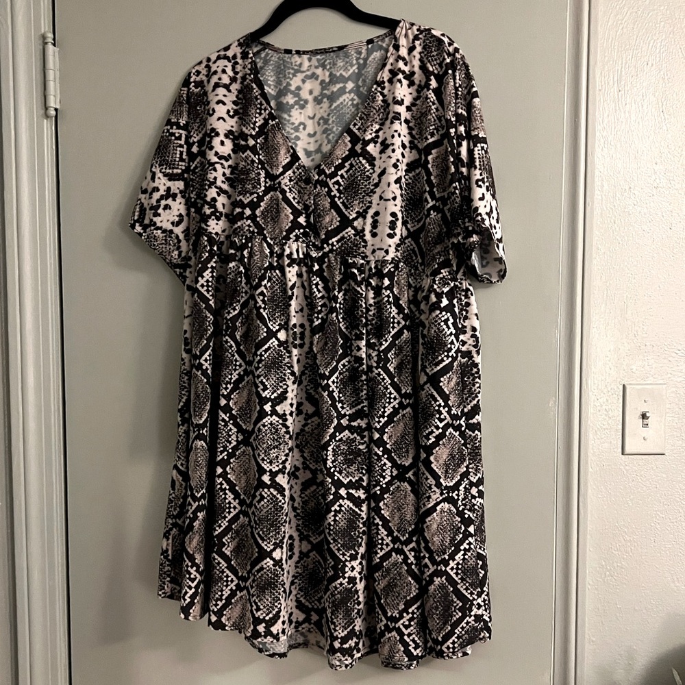 Snake Print babydoll Dress